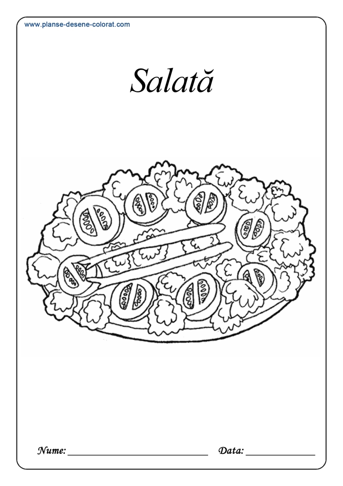 desene de colorat cu alimente salata